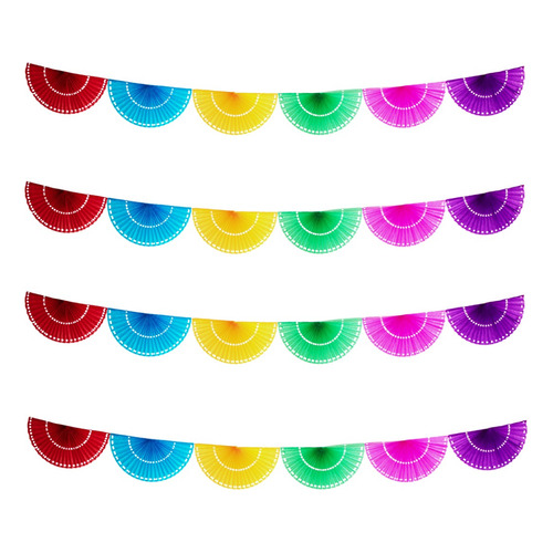Papel Picado - Tira Abanico Color Multicolor
