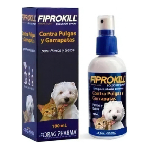 Fiprokill Spray Anti Pulgas/garrapatas 100 Ml Gatos Y Perros
