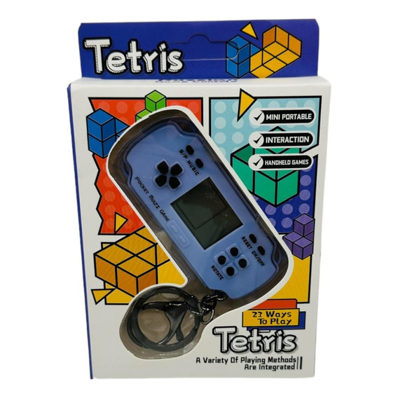 Mini Consola De Videojuegos Tetris Color Solido Retro Caja