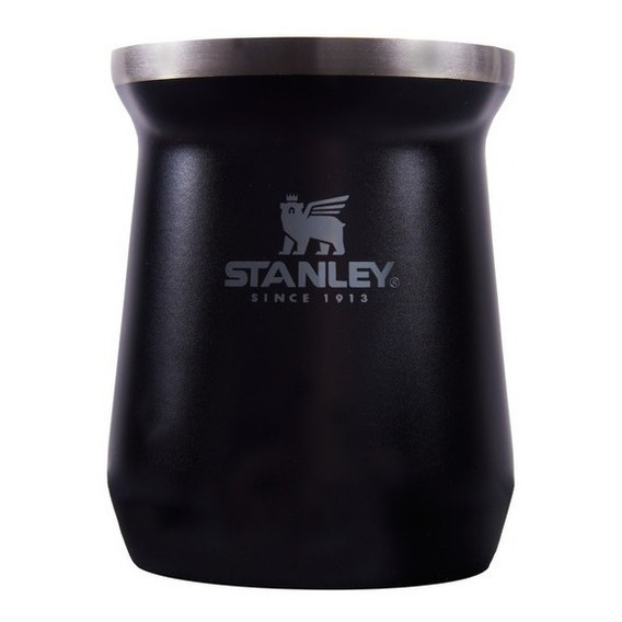 Mate Stanley Térmico 236 Ml Negro + Bombilla Pico Loro 