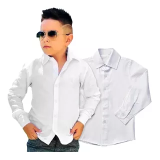 Camisa Social Infantil Manga Longa Menino Bebe Diversascores