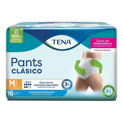 Tena® Pants Clásico M X 16 Talle Mediano