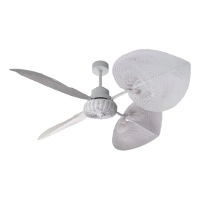 Ventilador De Techo Verona Blanco Bl Canasta Tejida Rattan 1.3 M 130 Cm Tono Blanco 4
