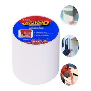 Fita Adesiva Reparadora P/ Uso Geral 100 Mm X 1,5m Vedatudo Cor Branco