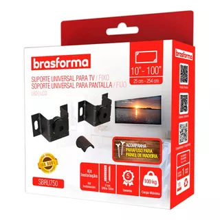 Suporte Brasforma De Parede Para Tv/monitor De 10  Até 100 Preto