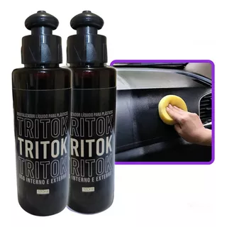 2 Revitalizador Líquido De Plásticos Tritok Batom Black