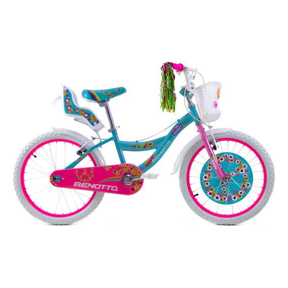 Bicicleta Benotto Cross Flower Power R20 1v. Niña Frenos V Color Aqua/Rosa Tamaño del cuadro Único