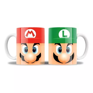 Taza Cerámica Sublimada Mario Y Luigi. Mario Bross
