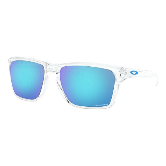 Lente Solar Oakley Sunglasses Sylas Hombre 0oo9448 Color de la lente Azul Color del armazón Transparente Diseño Espejeada