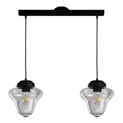 Colgante 2 Luces Rosario Negro Vintage Deco Moderno Apto Led