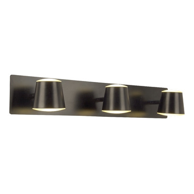 Aplique Pared Led 3 Luces 18w Negro Baño Deco Moderno Mks
