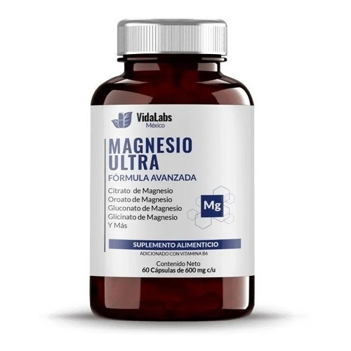 Magnesio Ultra VidaLabs Espectro Completo 60 Caps. Premium. Sabor Sin sabor