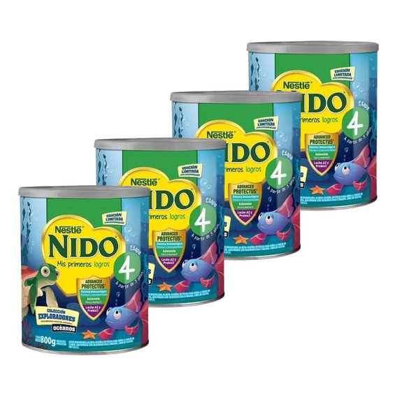 4un Nido 4 Pre-escolar Lata En Polvo X 800 Grs