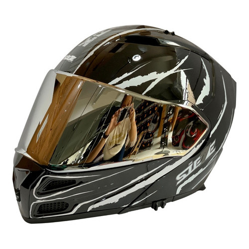 Casco Moto Abatible Siete Storm Kryptonite Certificado Dot Color Blanco Tamaño del casco XL