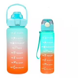 Pack 2 Botellas Agua Motivacionales De 2 Litros Y 900 Ml