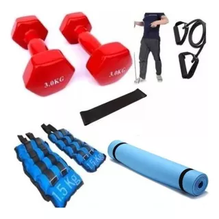 Kit Ejercicio Entrenamiento Pesa Banda Mancuerna 3 Kg