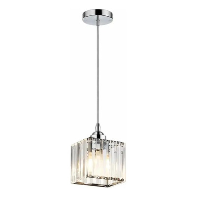  Colgante 1 Luz Prisma C Cristal Cromo Apto Led E27 Ld Cromo