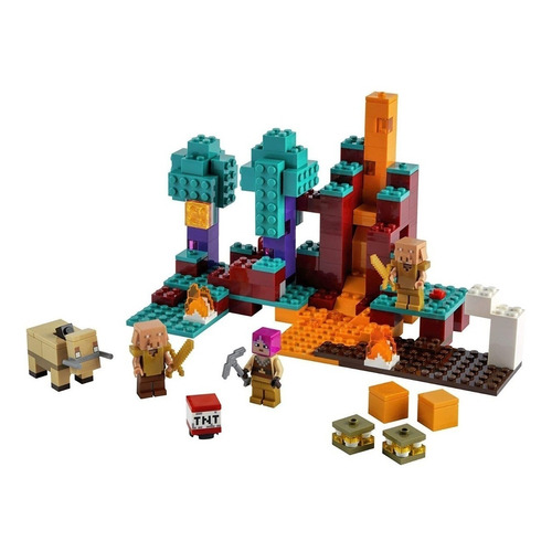 Set de construcción Lego Minecraft The warped forest 287 piezas  en  caja
