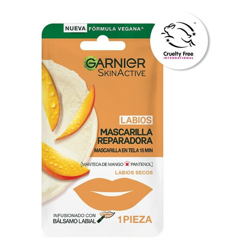 Garnier Skin Active Mascarilla En Tela Para Labios Reparadora Garnier Mango 5g Mango