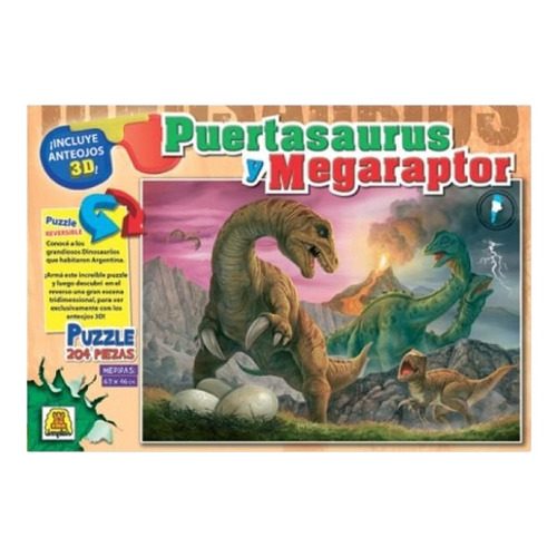 Rompecabezas 3d Puertasaurus Y Megaraptor Implás Art 229