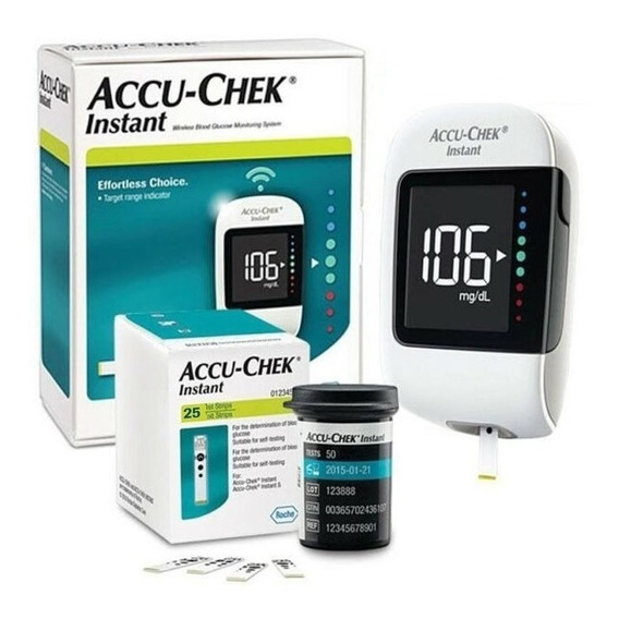 Pack Glucometro Accu-chek® Instant + 25 Tiras + 25 Lancetas