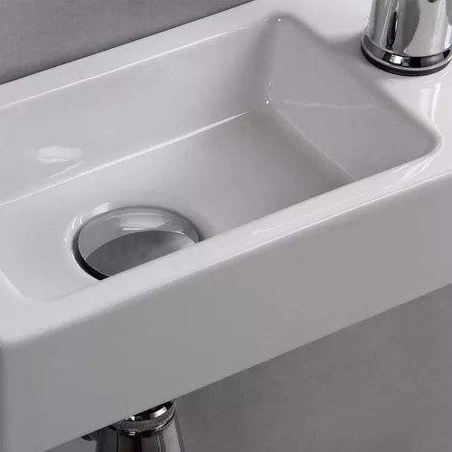 Lavabo de pared para lavabo pequeño lavabo de cerámica rectangular mano  derecha (mano derecha)