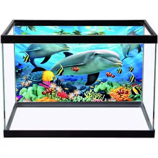 Papel De Parede Adesivo Vinilico Aquario Peixes 50x120cm