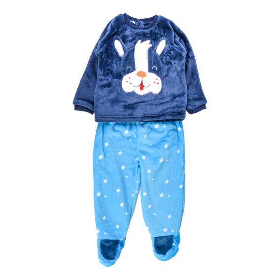 Pijama 2pcs. Coral Fleece  Bebe Niño Celeste