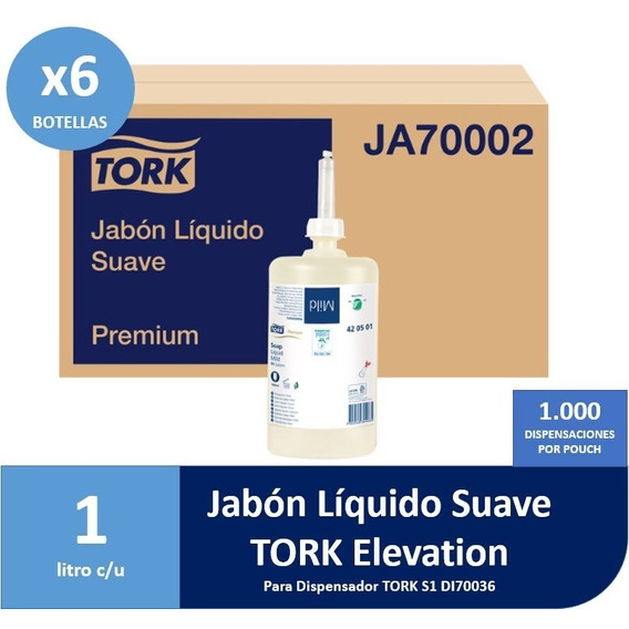 Jabón Líquido Suave Premium Tork Elevation S1 6 X 1000 Ml.