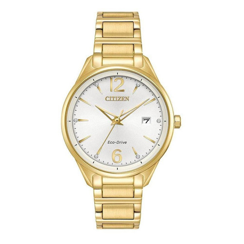 Reloj Citizen Mujer Eco Drive Gold Dorado Promocion !!! Color del fondo Blanco