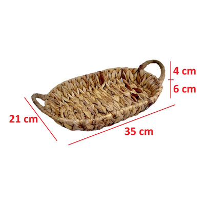 Cesta Arcon De Mimbre Jacinto De Agua Organizador Oval 35 Cm