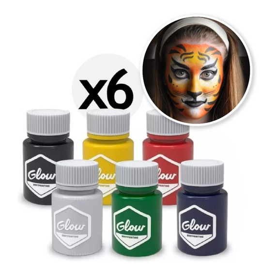 Maquillaje Artistico Glow Bodypaint Hipoalergenico X6