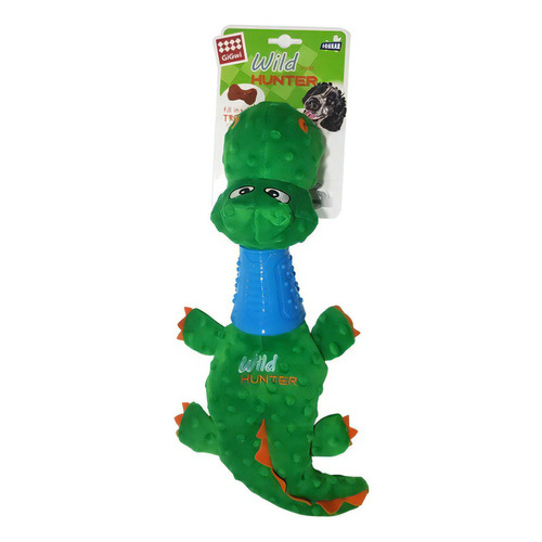 Juguete Peluche Para Perro Premium Crocodile Plush Tpr Diseño Cocodrilo Color Verde Oscuro