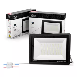 Kit 2 Luminária Holofote Super Led Refletor 400w Bivolt Lumi Cor Da Carcaça Preto Cor Da Luz Branco-frio 110v/220v