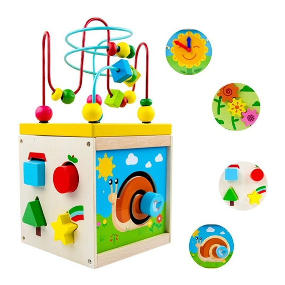 Cubo Didáctico Juguete De Madera Bebe Infantil 