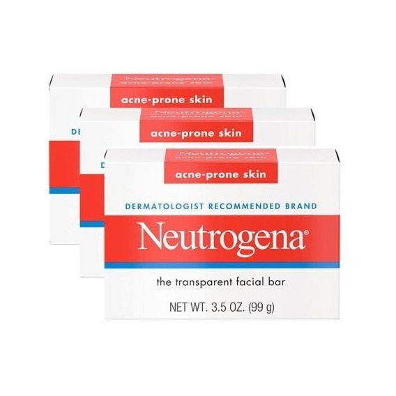 Jabón En Barra Neutrogena Antiacné 100 g Pack 3