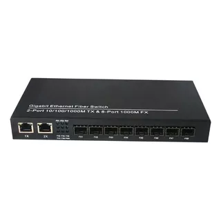 Gigabit Ethernet Fiber Switch 2 Portas 10/100/1000m Tx Rj45