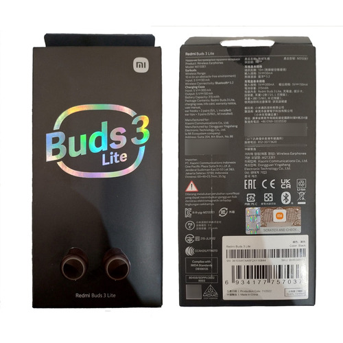 Audífonos in-ear gamer inalámbricos Xiaomi Redmi Buds 3 Lite M2110E1 negro