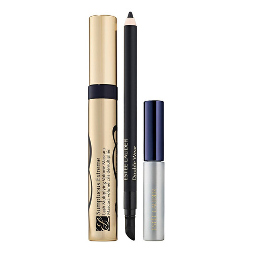 Set Estée Lauder: Máscara Pestañas +gel De Cejas +lápiz Ojos Color Extreme Black