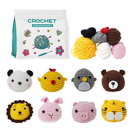 Kit De Inicio De Crochet Material Tejido De Animales 8piezas