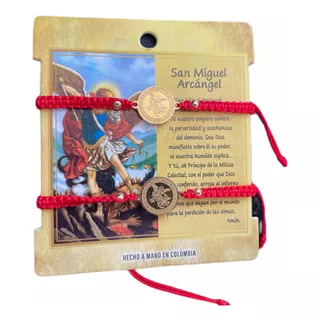 Pulsera De San Miguel Para La Protección (viene Por 2) Rojo