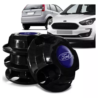 Jogo 4 Calotas Centro Roda Ford Focus Escort Aro 13 14 15