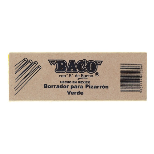 Borrador Baco Gs022 Para Pizarron Base Madera /vc