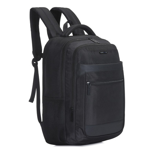 Mochila Urbana Deportiva Travel Tech Portanotebook Bolsillo Color Negro 16376 Diseño De La Tela Liso