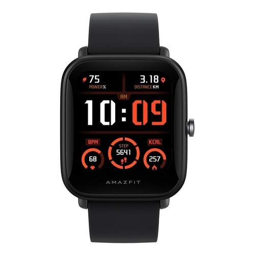 Smartband Amazfit Basic Bip U Pro 1.43" caja de  policarbonato  black, malla  black de  goma de silicona A2008