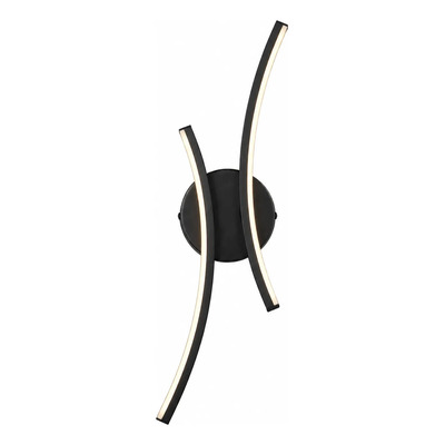 Aplique Moderno Led Arc Doble Curva Negro Luz Desing Negro