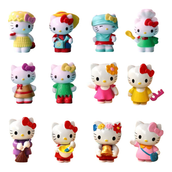 Set 12 Figuras De Colección Hello Kitty
