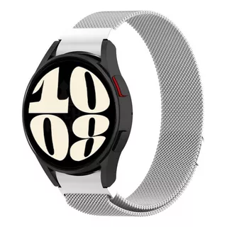 Pulseira Fecho Redge Metálica Para Samsung Watch6 40mm Cor Prata