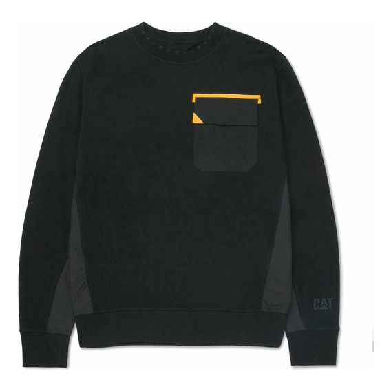 Buzo Caterpillar Cat Id Crewneck Swea Pitch Black Hombre