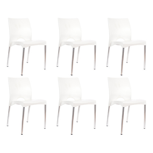 Silla de comedor Garden Life Boston, estructura color blanco, 6 unidades